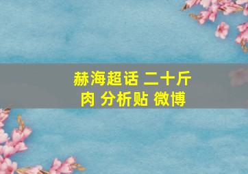 赫海超话 二十斤肉 分析贴 微博